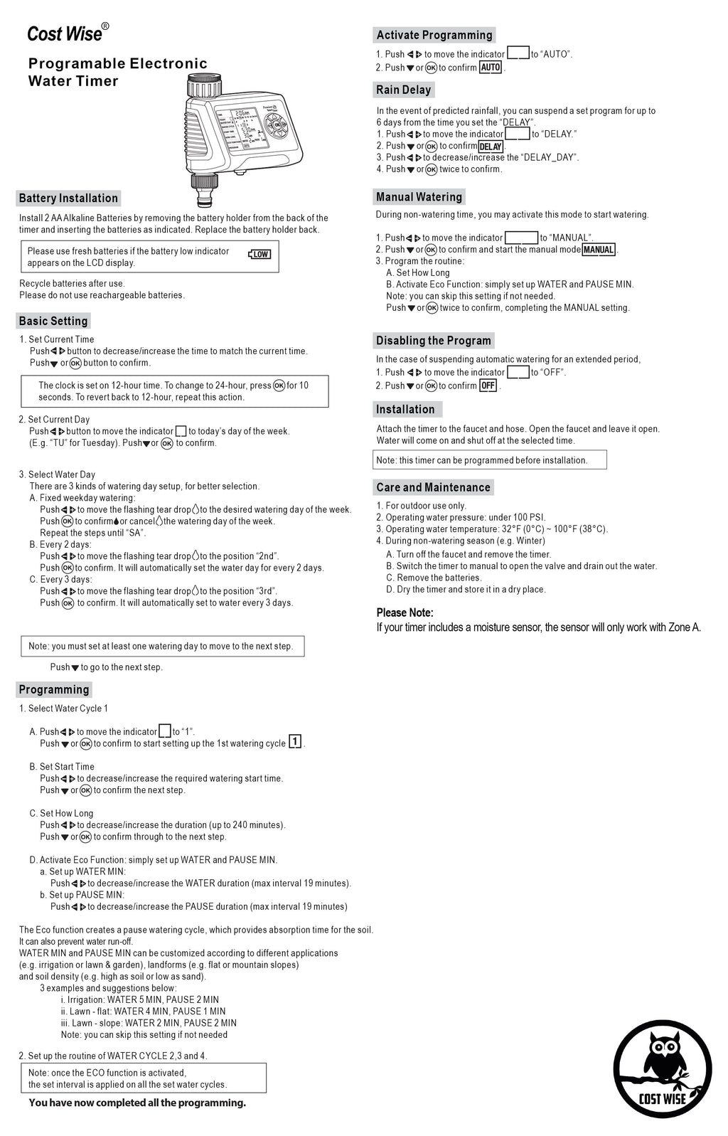 Cost Wise Single Outlet Water Timer-3