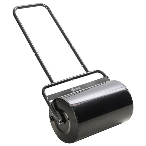 38L Fillable Cylinder Steel Lawn Roller - Black-0